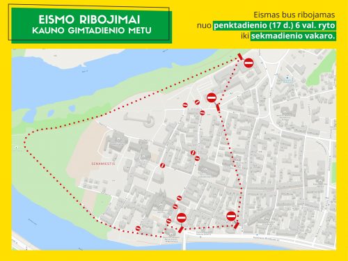 Per Kauno miesto gimtadienį – eismo ribojimai senamiestyje