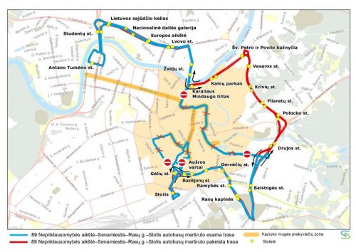Kaziuko mugės metu – laikini eismo ir viešojo transporto pakeitimai